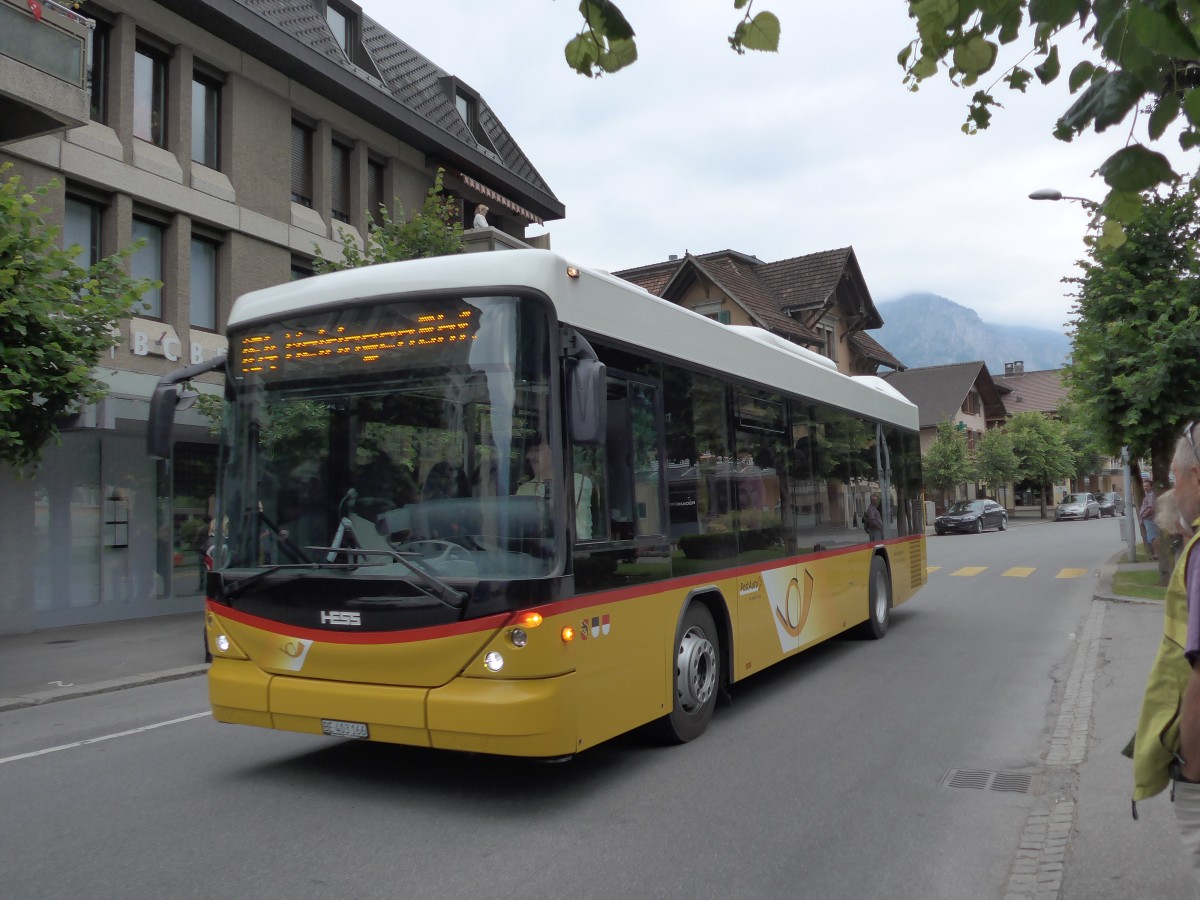 (151'571) - AVG Meiringen - Nr. 66/BE 403'166 - Scania/Hess (ex Steiner, Messen) am 15. Juni 2014 in Meiringen, Casino Platz