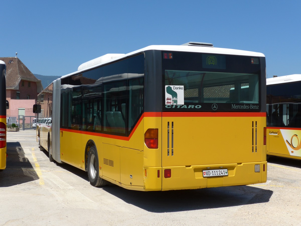 (151'752) - CarPostal Ouest - VD 111'241 - Mercedes (ex PostAuto Bern Nr. 631; ex P 27'005) am 21. Juni 2014 in Yverdon, Garage