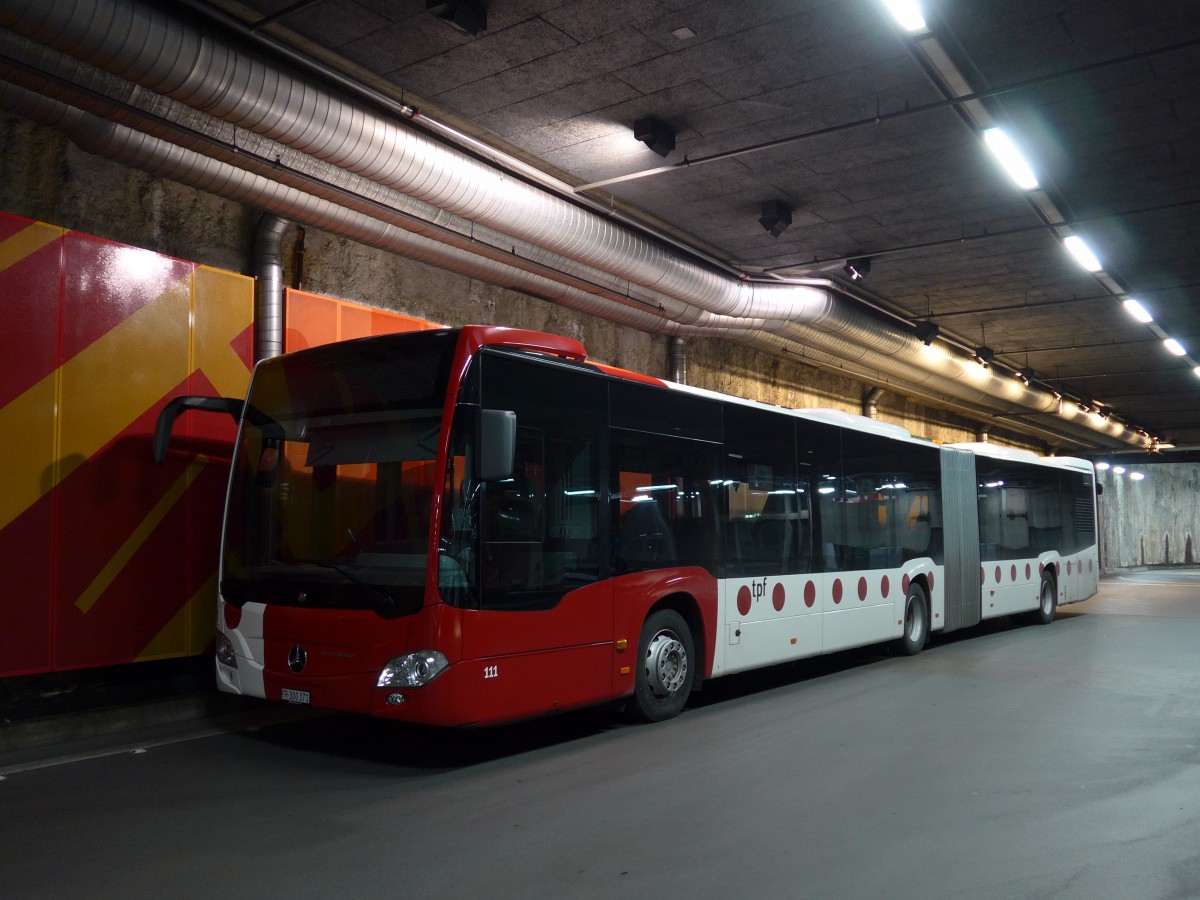 (153'467) - TPF Fribourg - Nr. 111/FR 300'371 - Mercedes am 23. Juli 2014 in Fribourg, Busbahnhof