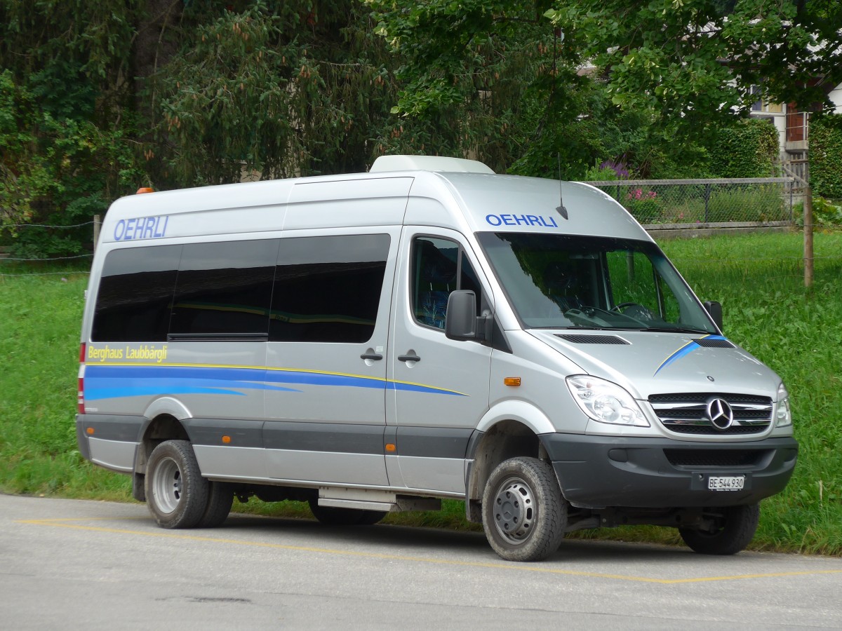 (153'482) - Oehrli, Lenk - BE 544'930 - Mercedes am 27. Juli 2014 beim Bahnhof Lenk