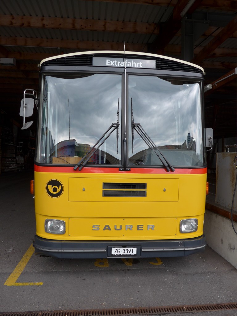 (154'102) - ZVB Zug - Nr. 141/ZG 3391 - Saurer/R&J (ex Nr. 41; ex P 24'354) am 19. August 2014 in Zug, Garage