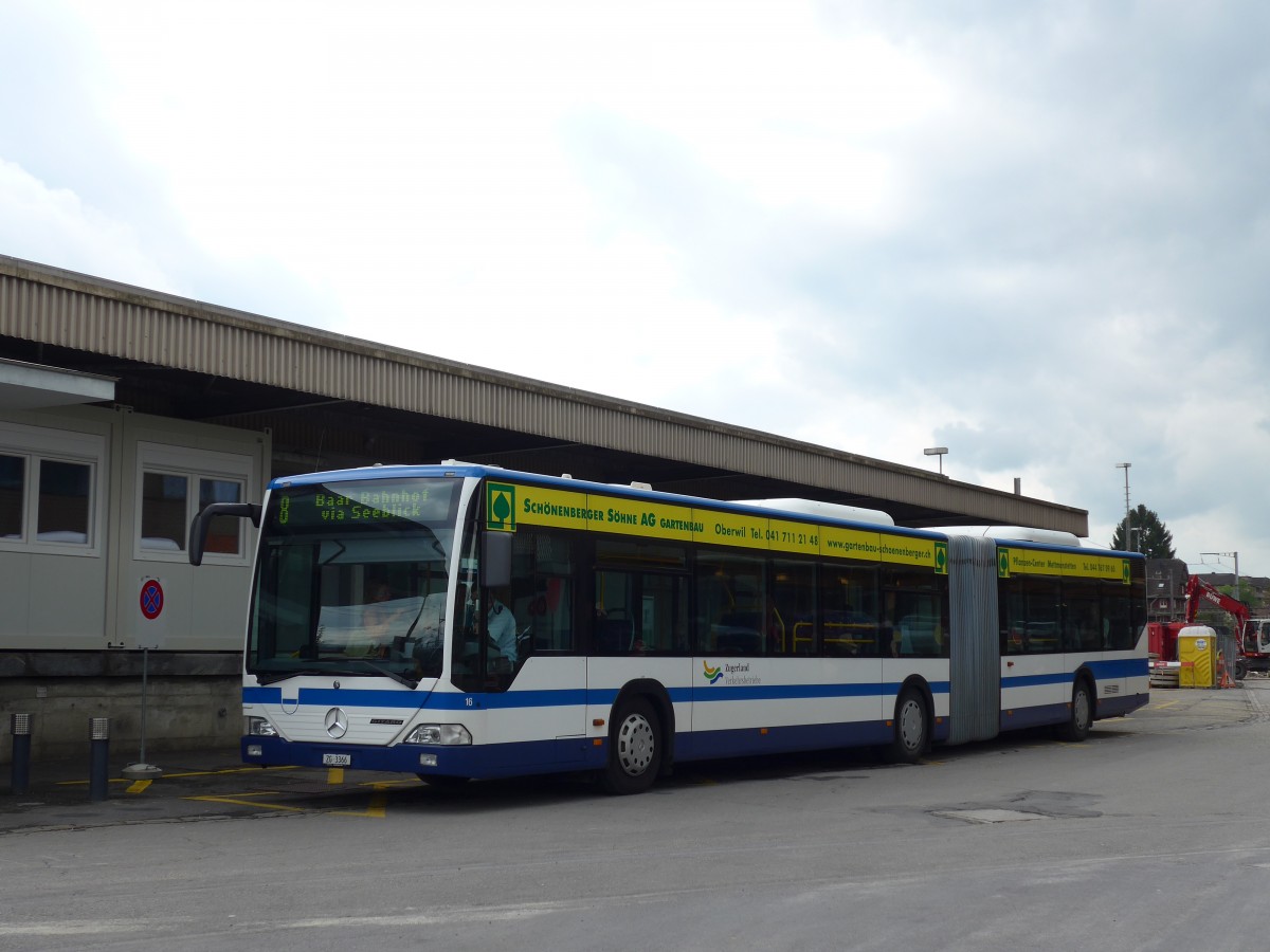 (154'122) - ZVB Zug - Nr. 16/ZG 3366 - Mercedes am 19. August 2014 beim Bahnhof Rotkreuz