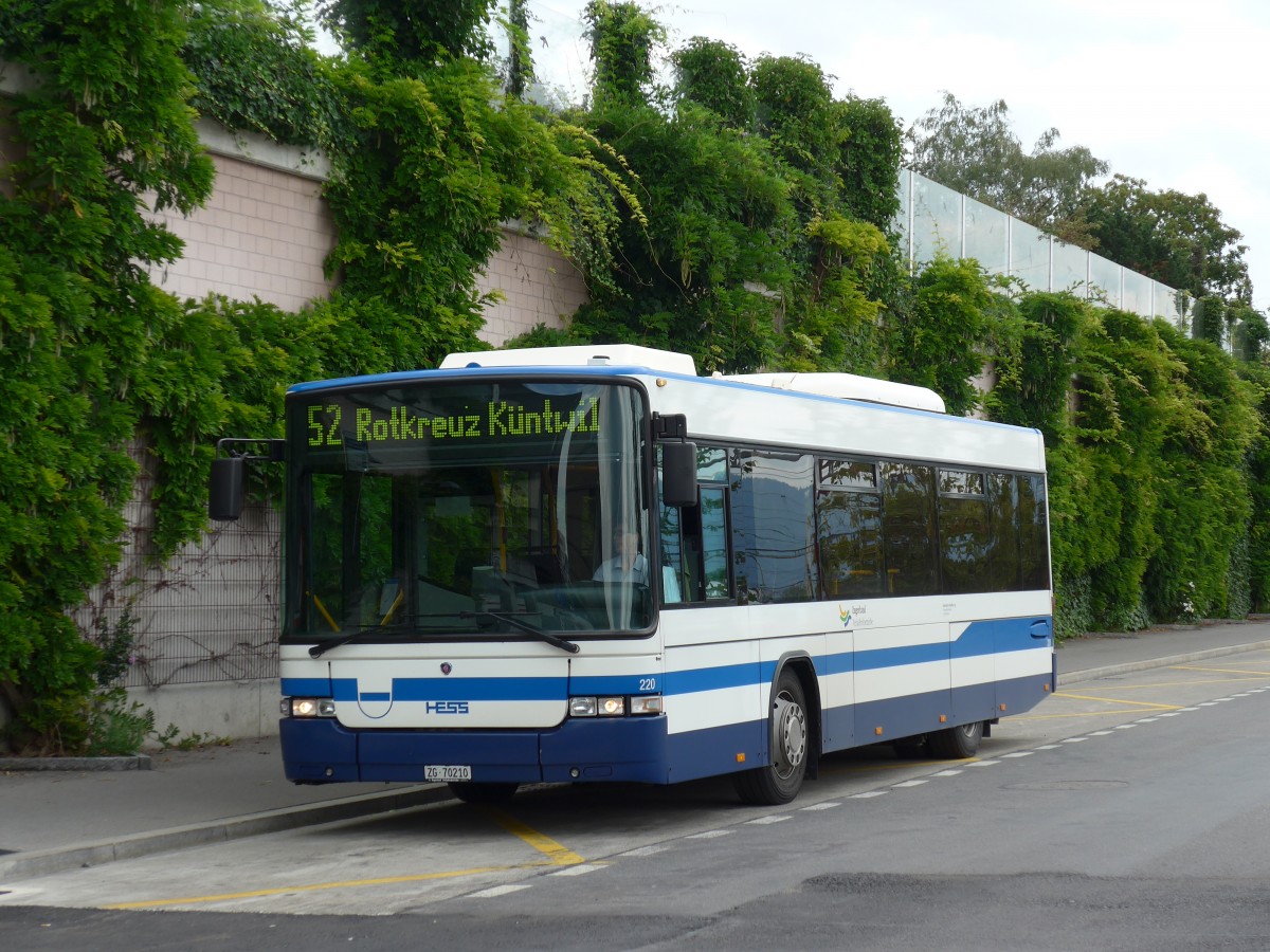 (154'127) - Odermatt, Rotkreuz - Nr. 220/ZG 70'210 - Scania/Hess (ex Nr. 210) am 19. August 2014 beim Bahnhof Rotkreuz