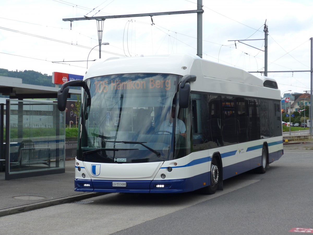 (154'143) - BSF Hochdorf - Nr. 301/LU 151'690 - Hess am 19. August 2014 beim Bahnhof Hitzkirch