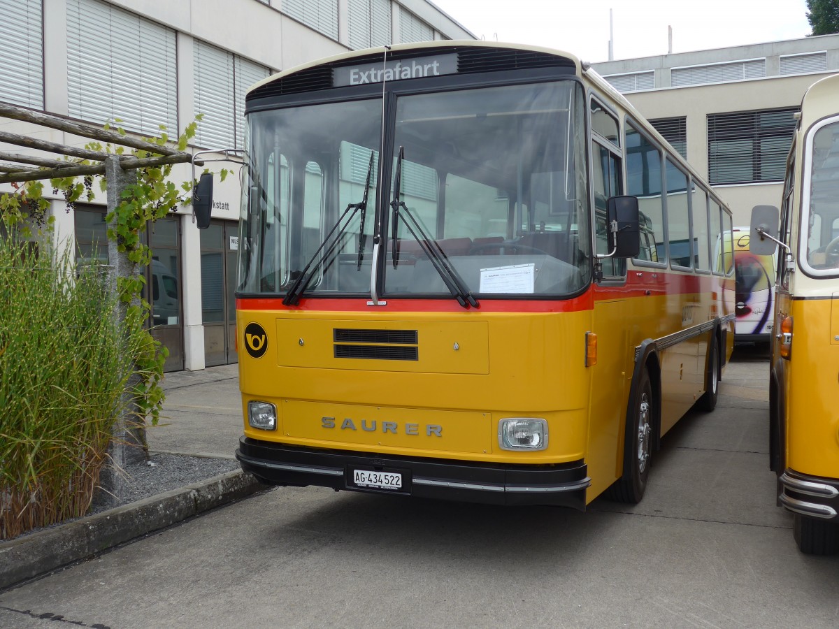 (154'488) - Marugg, Gelterkinden - AG 434'522 - Saurer/Hess (ex Drfelt, D-Gahlenz; ex P 24'254) am 30. August 2014 in Oberkirch, CAMPUS Sursee