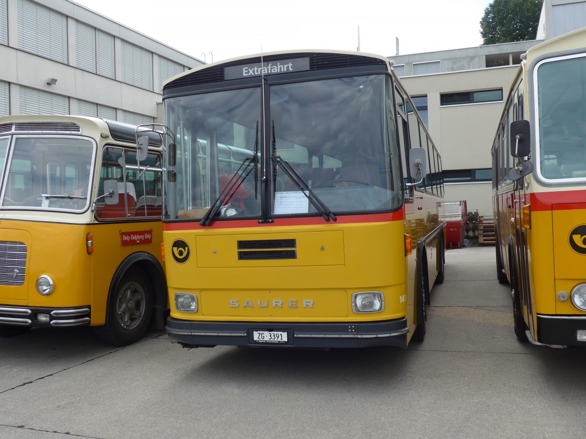 (154'492) - ZVB Zug - Nr. 141/ZG 3391 - Saurer/R&J (ex Nr. 41; ex P 24'354) am 30. August 2014 in Oberkirch, CAMPUS Sursee