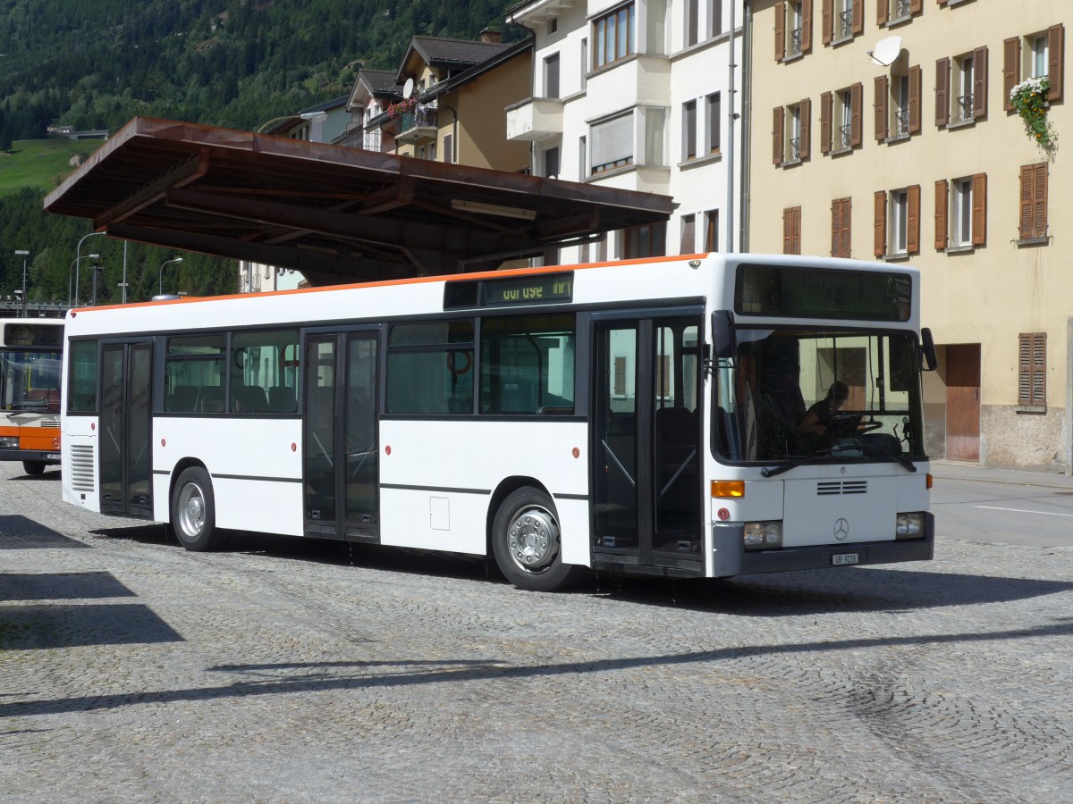 (154'778) - Meyer, Gschenen - UR 9218 - Mercedes (ex BSU Solothurn Nr. 65; ex BSU Solothurn Nr. 59) am 1. September 2014 beim Bahnhof Airolo