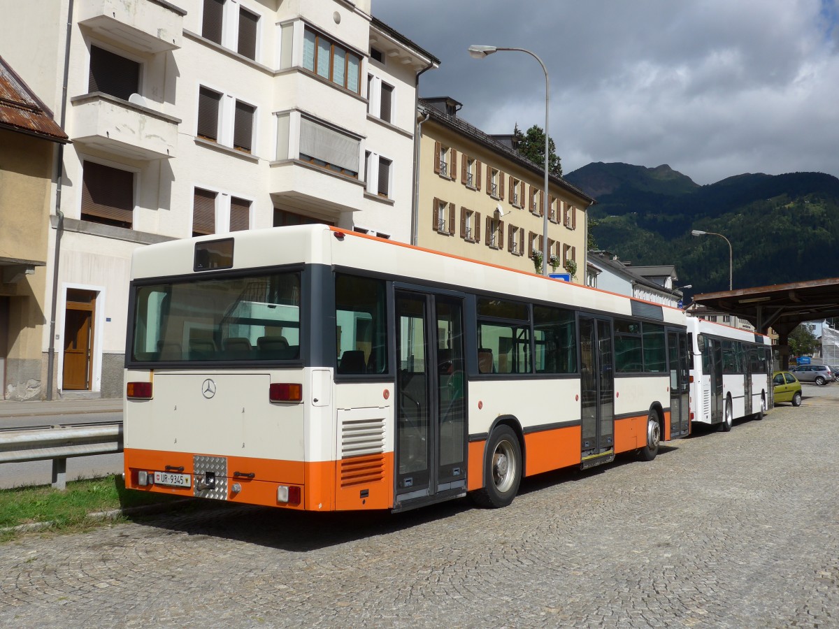 (154'847) - Meyer, Gschenen - UR 9345 - Mercedes (ex BSU Solothurn Nr. 63) am 1. September 2014 beim Bahnhof Airolo