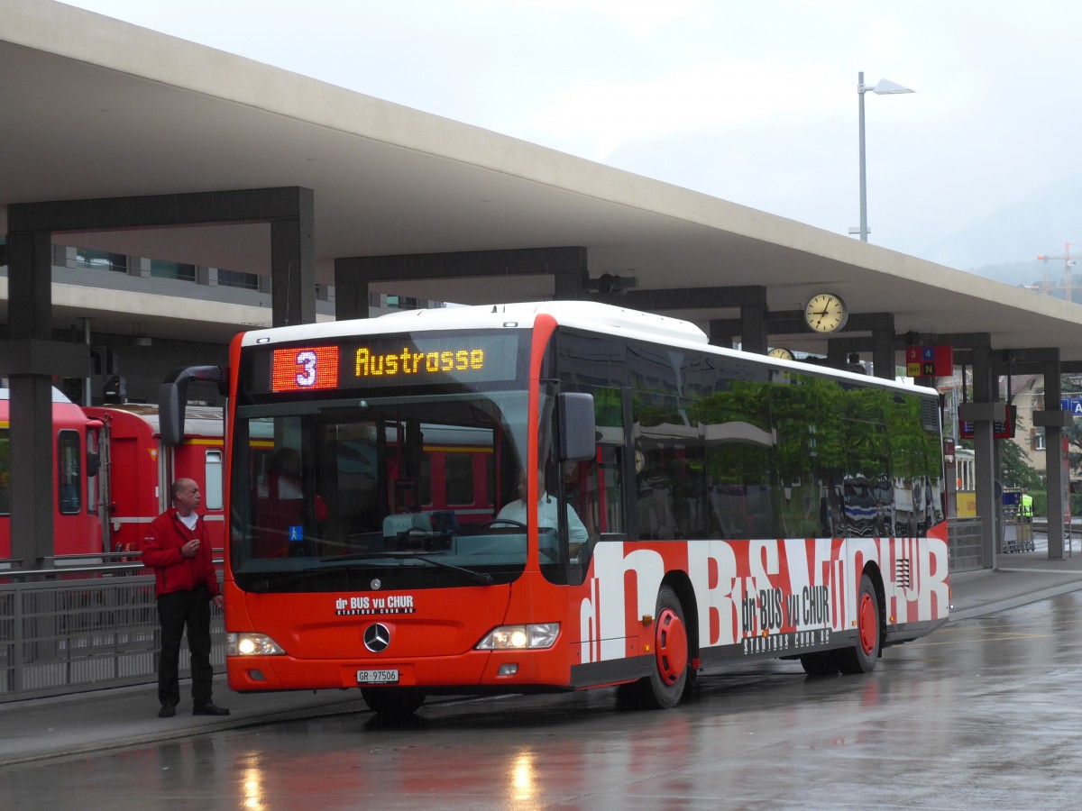 (154'932) - SBC Chur - Nr. 6/GR 97'506 - Mercedes am 13. September 2014 beim Bahnhof Chur