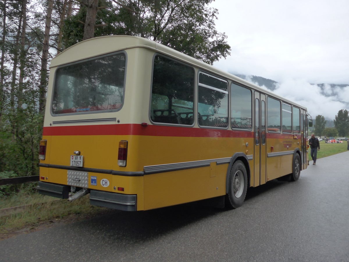 (154'964) - Osthues, Teufen - Nr. 15/AR 17'057 - Saurer-Leyland/Hess (ex AVG Grindelwald Nr. 15; ex RhV Altsttten Nr. 42) am 13. September 2014 in Chur, Waffenplatz 