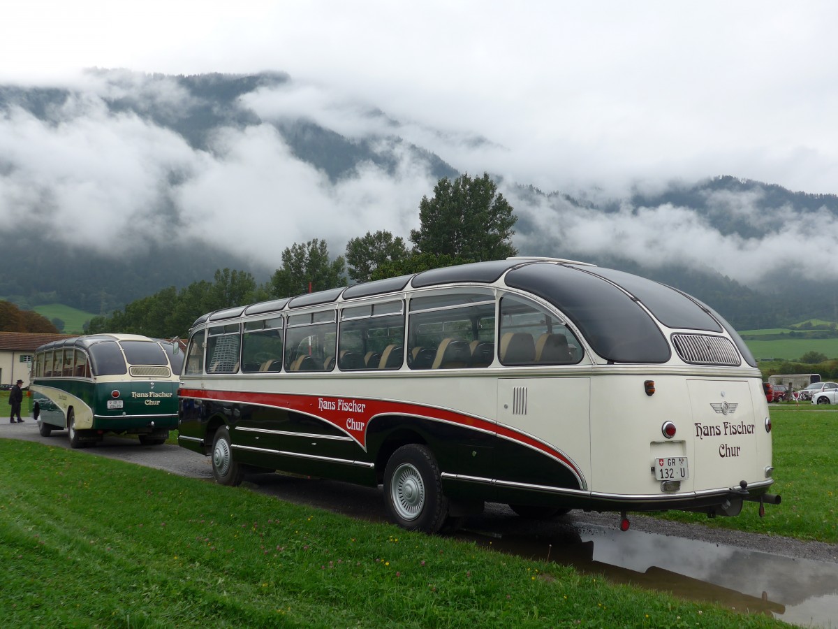 (154'983) - Fischer, Chur - GR 132 U - Saurer/FHS (ex Zumwald, Fribourg; ex Schwitter, Kandersteg; ex Winterhalder, Zrich) am 13. September 2014 in Chur, Waffenplatz