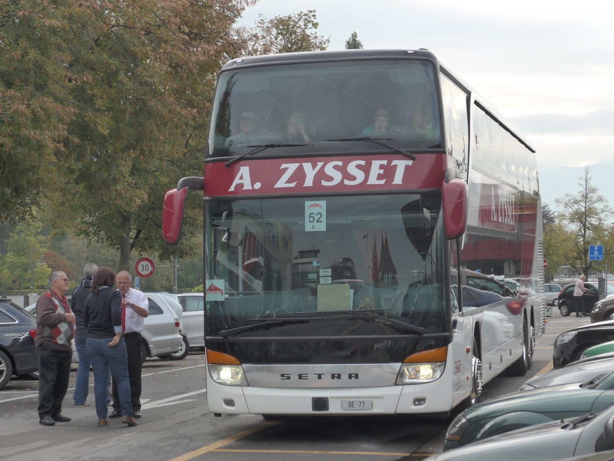 (155'364) - Zysset, Kirchdorf - BE 77 - Setra am 25. September 2014 in Thun, CarTerminal