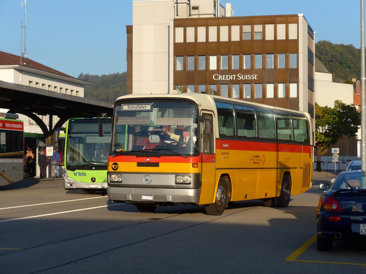 (155'403) - Buzzi, Bern - BE 910'789 - Mercedes (ex Mattli, Wassen) am 27. September 2014 beim Bahnhof Burgdorf