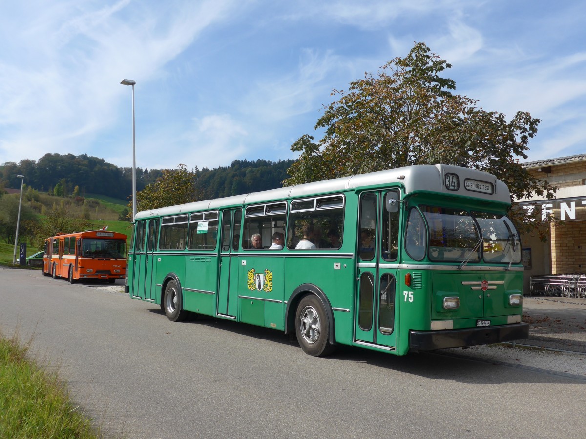 (155'526) - BVB Basel (RWB) - Nr. 75/BE 399'675 - FBW/FHS am 5. Oktober 2014 in Burgdorf, Ziegelgut