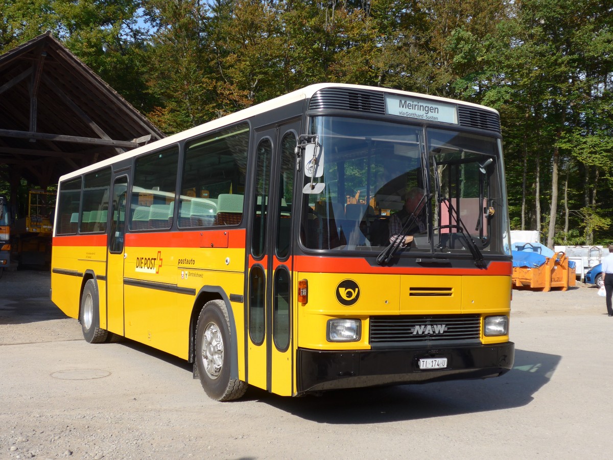 (155'536) - Barenco, Faido - TI 174 U - NAW/Hess (ex Buzzi, Bern; ex TSB Seelisberg; ex Engeloch, Riggisberg Nr. 1; ex P 24'431) am 5. Oktober 2014 in Oberburg, Ziegelgut