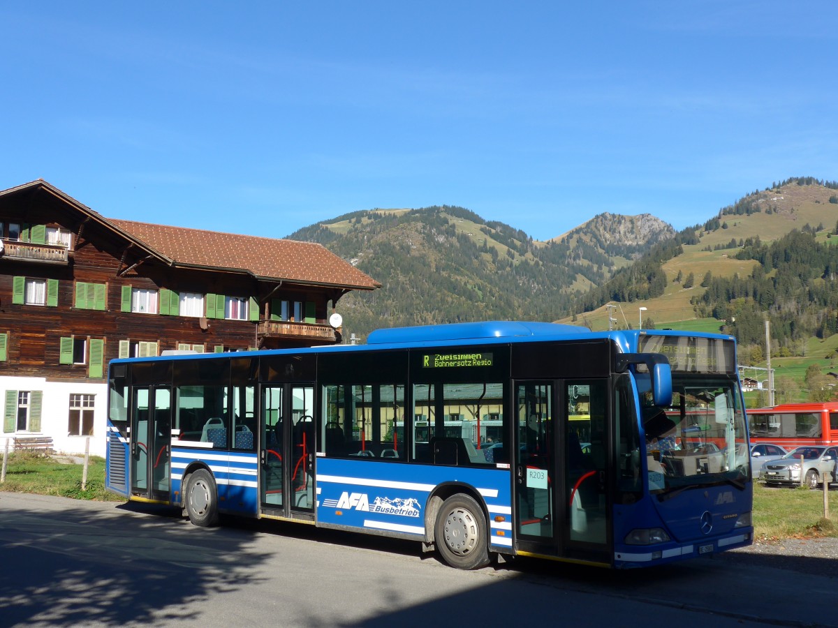 (155'856) - AFA Adelboden - Nr. 91/BE 25'802 - Mercedes (ex Nr. 2) am 19. Oktober 2014 beim Bahnhof Zweisimmen