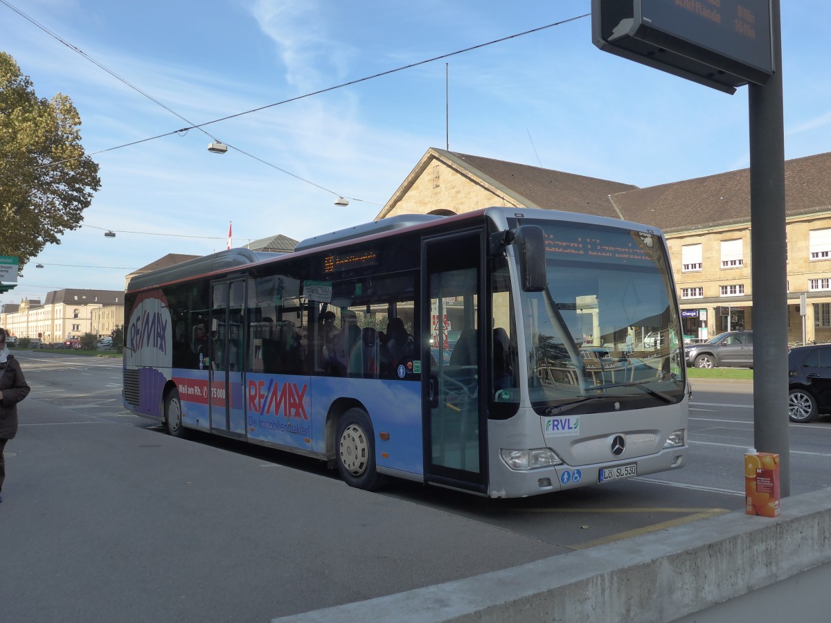 (156'162) - Aus Deutschland: RVL Lrrach - L-SL 530 - Mercedes am 27. Oktober 2014 in Basel, Badischer Bahnhof