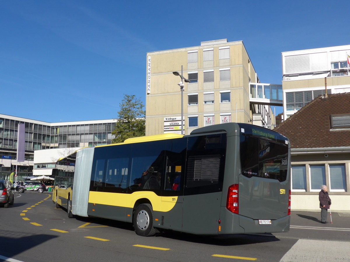 (156'476) - STI Thun - Nr. 170/BE 752'170 - Mercedes am 8. November 2014 beim Bahnhof Thun