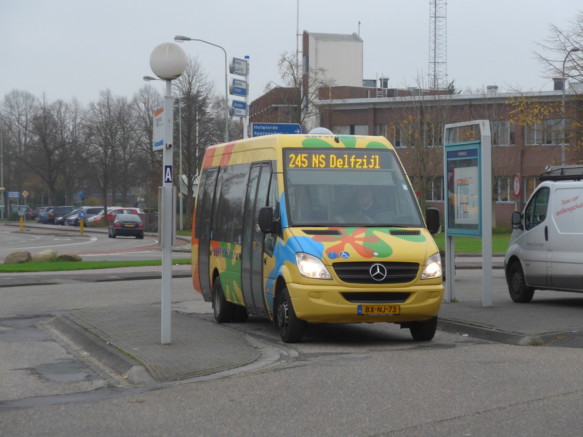 (156'707) - Van Dijk, Cuijk - BX-NJ-73 - Mercedes am 18. November 2014 beim Bahnhof Delfzijl