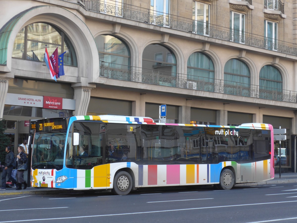 (157'367) - AVL Luxembourg - Nr. 636/VB 5510 - Mercedes am 22. November 2014 beim Bahnhof Luxembourg