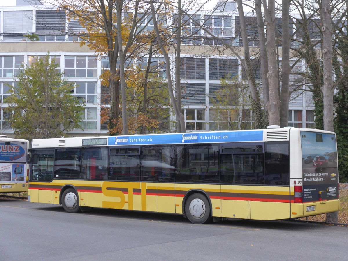 (157'575) - STI Thun - Nr. 93/BE 572'093 - MAN am 27. November 2014 bei der Schifflndte Thun