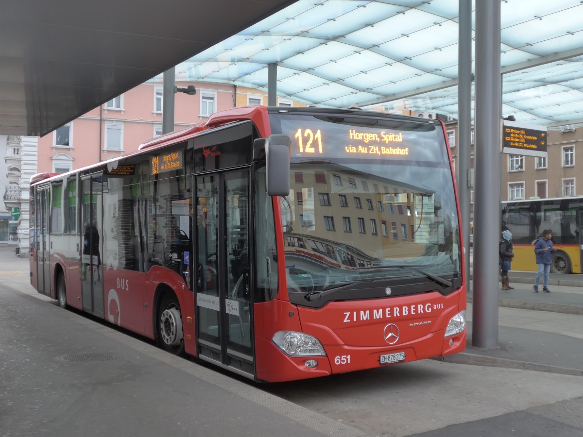 (157'786) - AHW Horgen - Nr. 651/ZH 878'275 - Mercedes am 14. Dezember 2014 beim Bahnhof Wdenswil