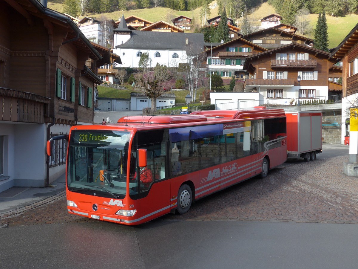 (157'843) - AFA Adelboden - Nr. 28/BE 43'089 - Mercedes am 20. Dezember 2014 beim Autobahnhof Adelboden