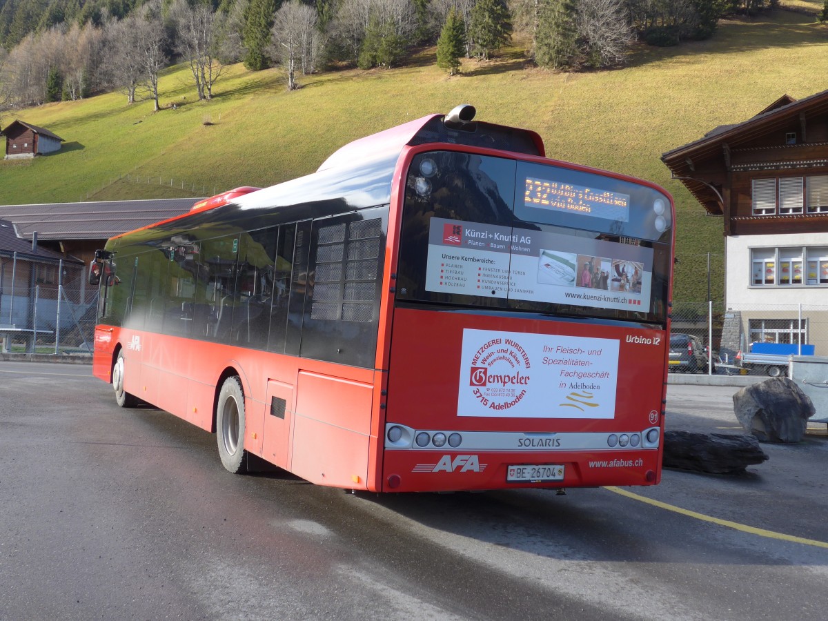 (157'848) - AFA Adelboden - Nr. 91/BE 26'704 - Solaris am 20. Dezember 2014 in Adelboden, Ausserschwand Schulhaus