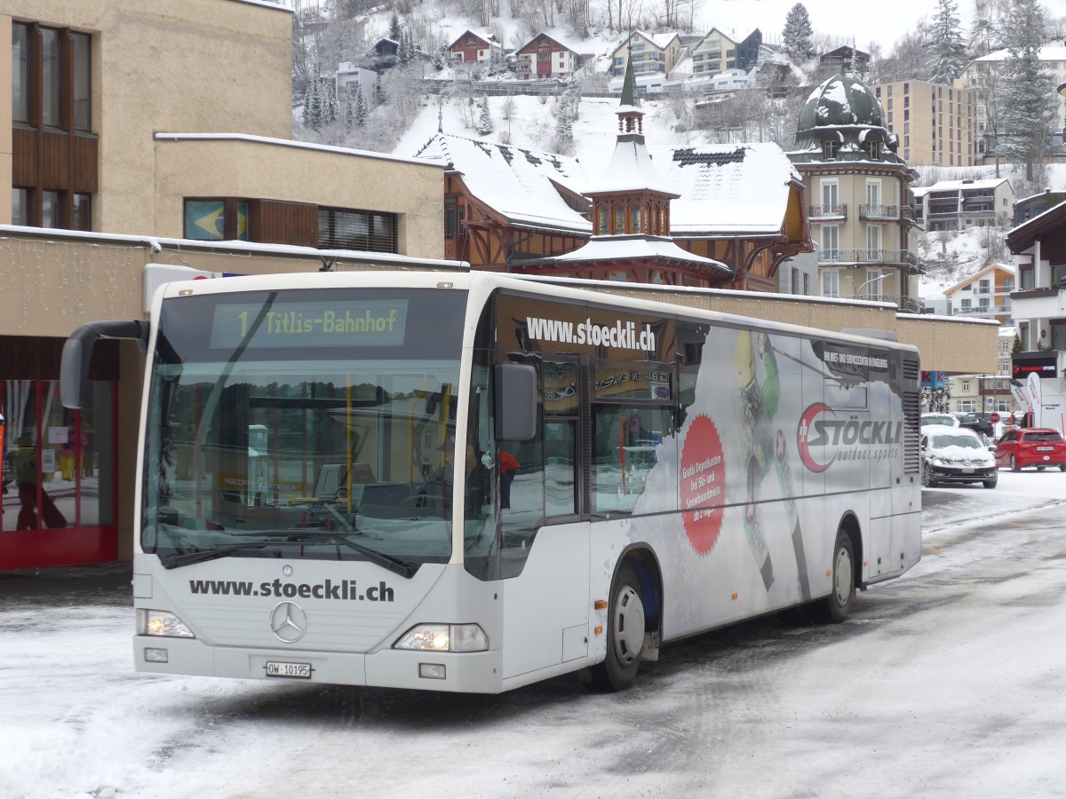 (157'958) - EAB Engelberg - Nr. 1/OW 10'195 - Mercedes (ex TC La Chaux-de-Fonds Nr. 214) am 26. Dezember 2014 beim Bahnhof Engelberg