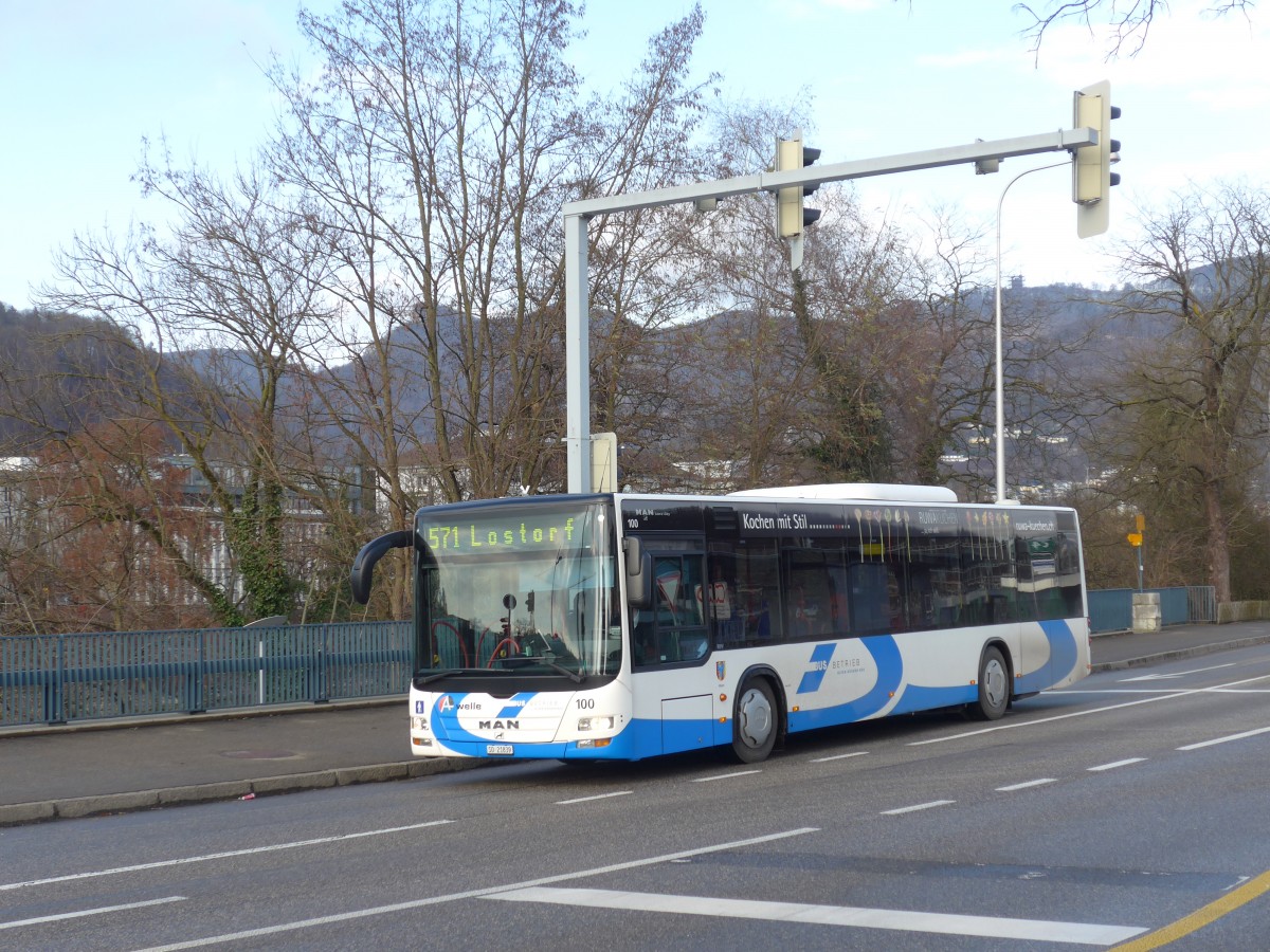 (157'965) - BOGG Wangen b.O. - Nr. 100/SO 21'839 - MAN am 26. Dezember 2014 beim Bahnhof Olten