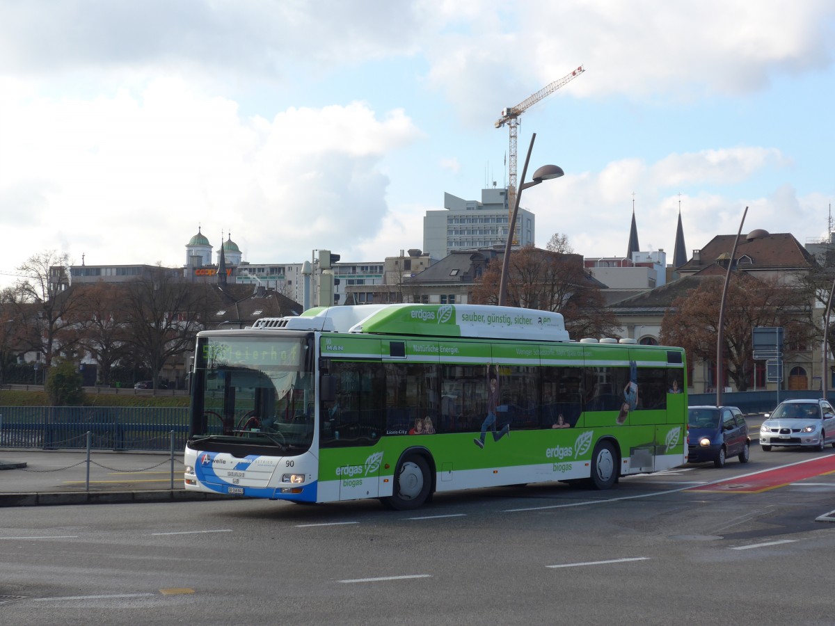 (157'967) - BOGG Wangen b.O. - Nr. 90/SO 146'843 - MAN am 26. Dezember 2014 beim Bahnhof Olten