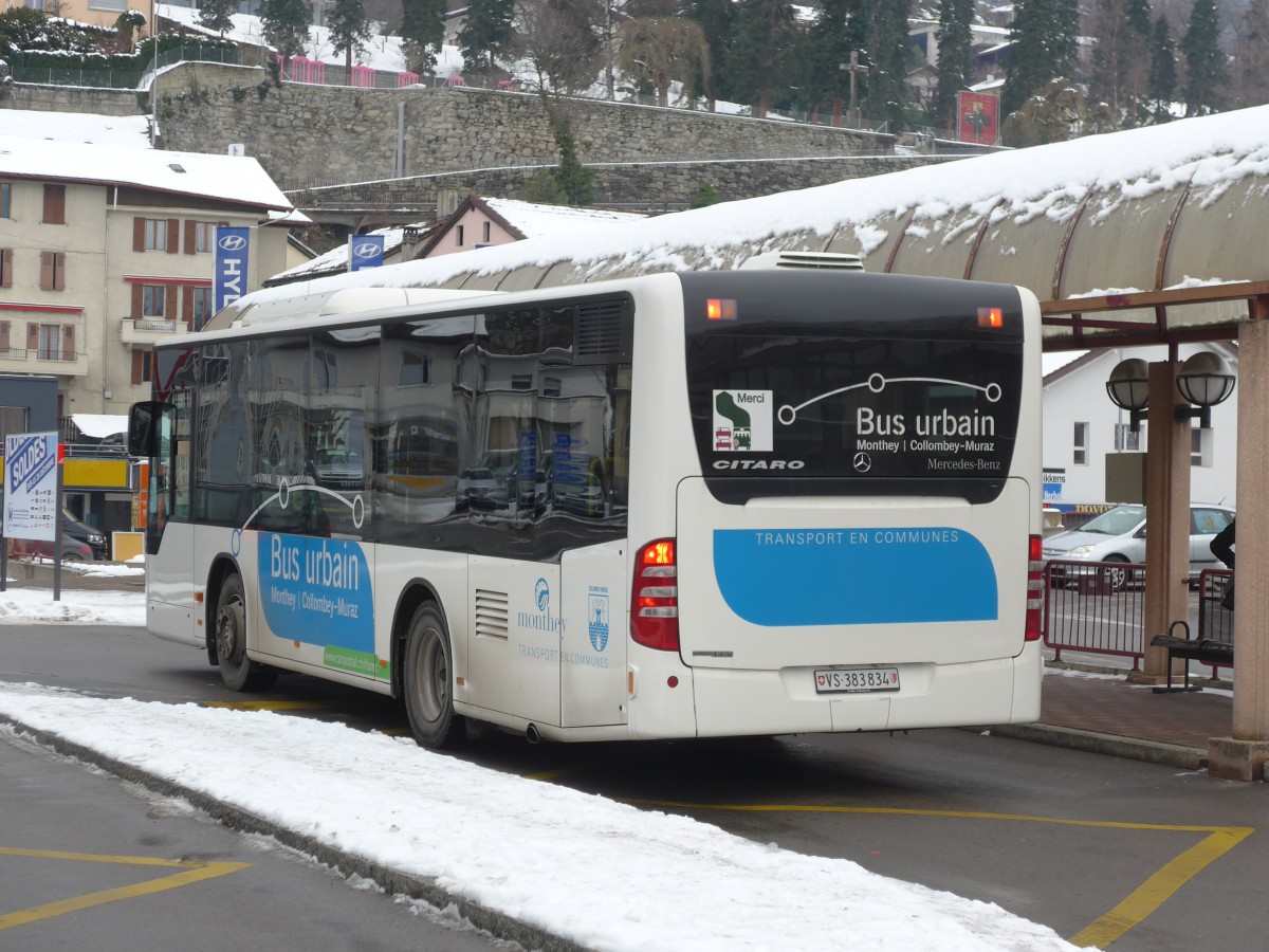 (158'143) - TPC Aigle - VD 383'834 - Mercedes am 2. Januar 2015 beim Bahnhof Monthey-Ville