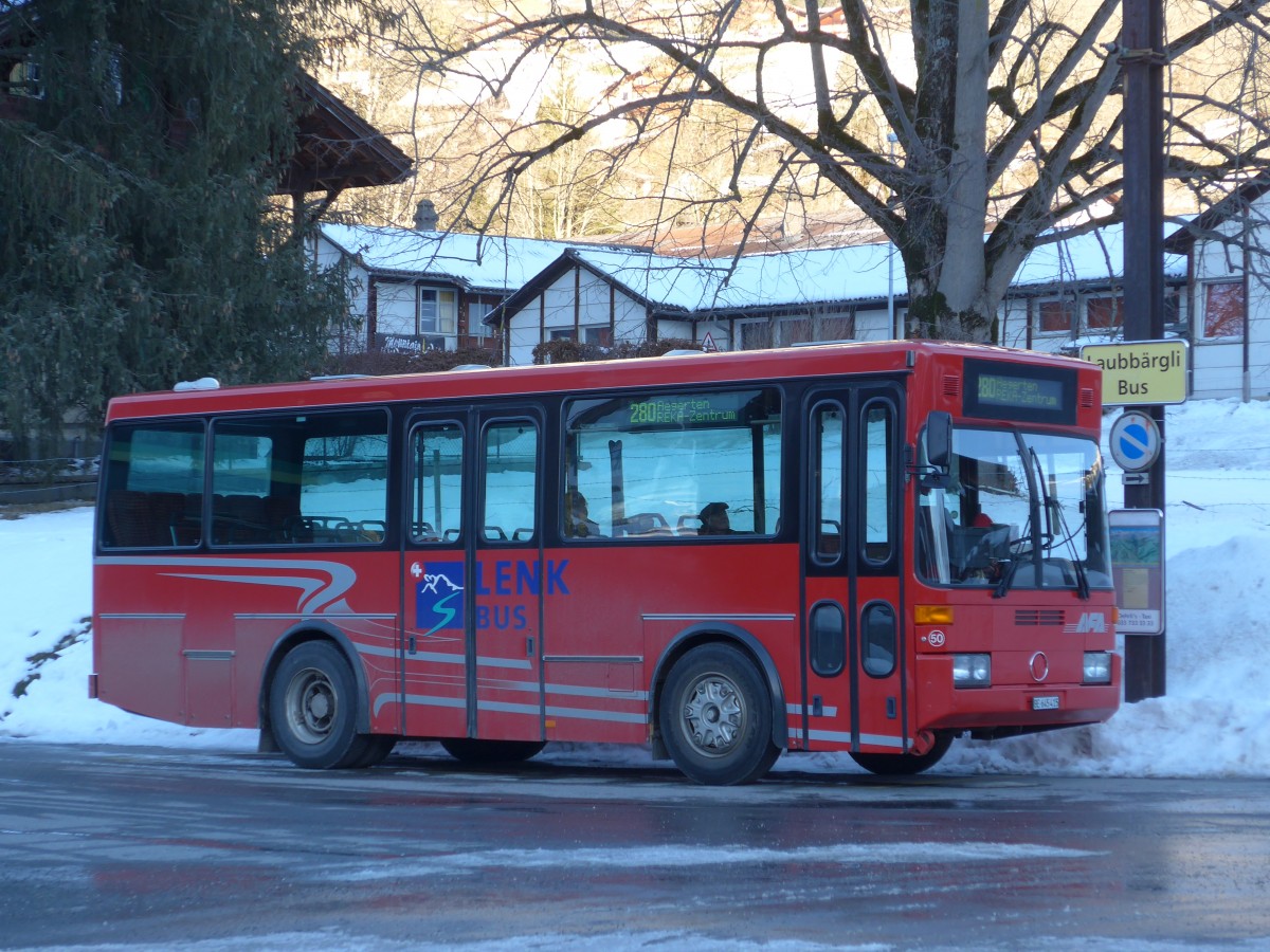 (158'233) - AFA Adelboden - Nr. 50/BE 645'415 - Vetter (ex AVG Grindelwald Nr. 21) am 5. Januar 2015 beim Bahnhof Lenk