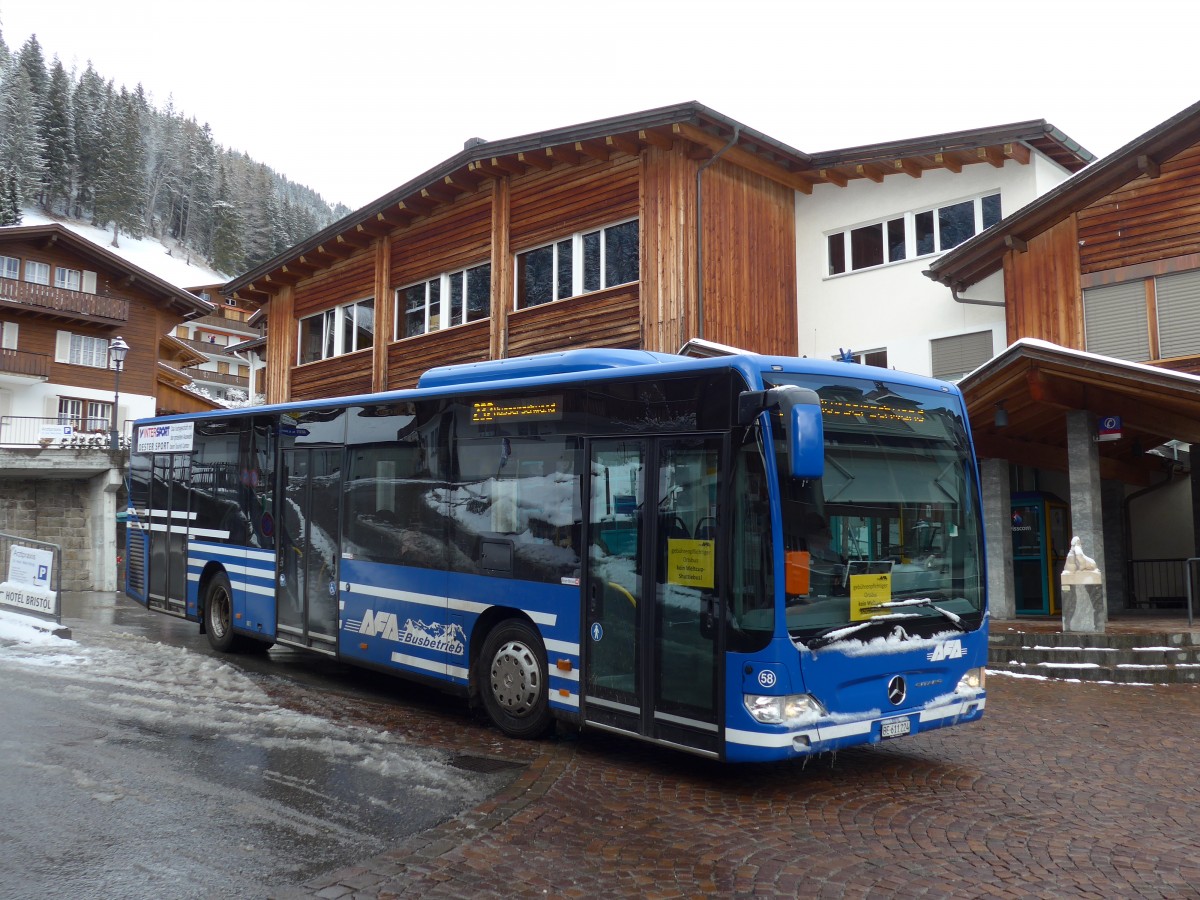 (158'331) - AFA Adelboden - Nr. 58/BE 611'224 - Mercedes am 11. Januar 2015 beim Autobahnhof Adelboden