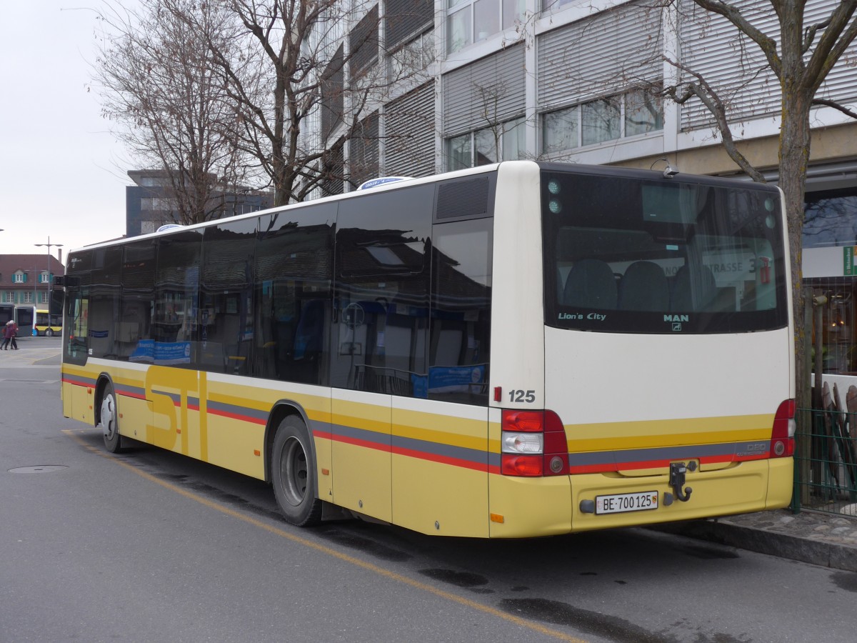 (158'469) - STI Thun - Nr. 125/BE 700'125 - MAN am 24. Januar 2015 bei der Schifflndte Thun