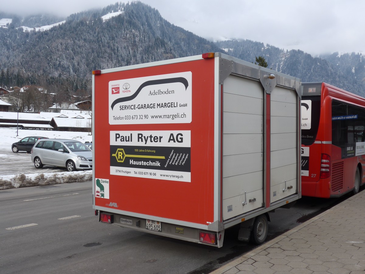 (158'497) - AFA Adelboden - Nr. 60/BE 495'605 - Novatecno Gepckanhnger am 24. Januar 2015 beim Bahnhof Frutigen