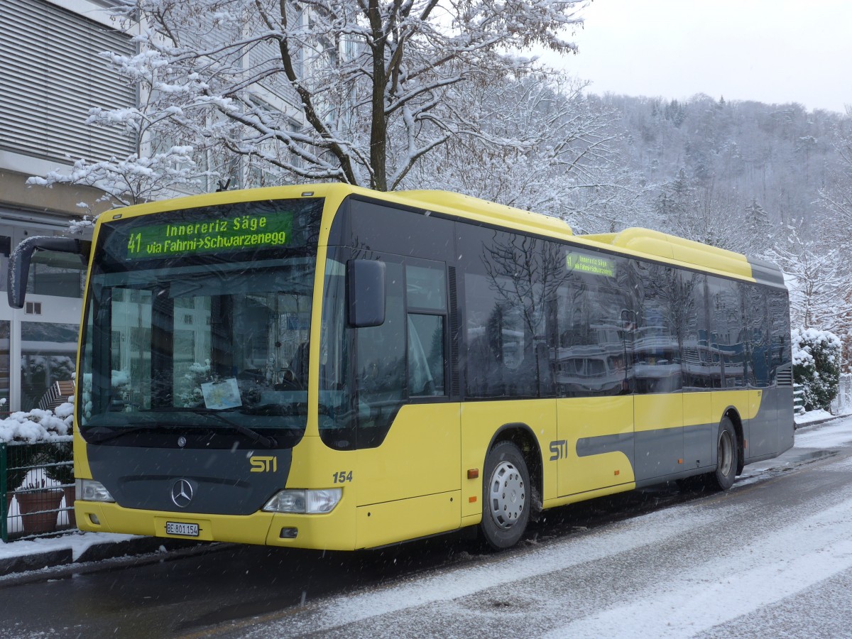 (158'512) - STI Thun - Nr. 154/BE 801'154 - Mercedes am 1. Februar 2015 bei der Schifflndte Thun