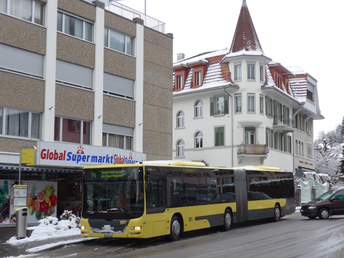 (158'570) - STI Thun - Nr. 141/BE 801'141 - MAN am 2. Februar 2015 in Thun, Berntor