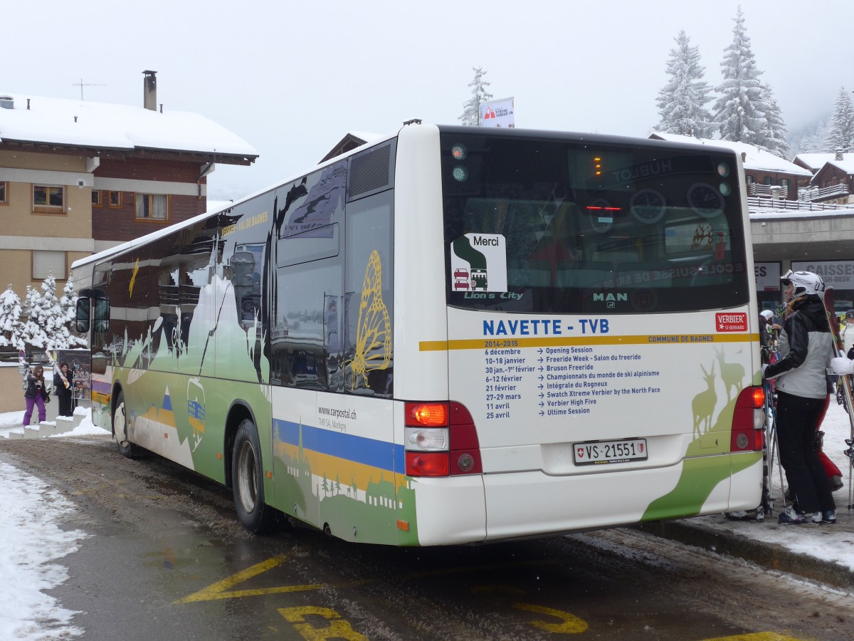 (158'819) - TMR Martigny - Nr. 107/VS 21'551 - MAN am 22. Februar 2015 in Verbier, Mdran