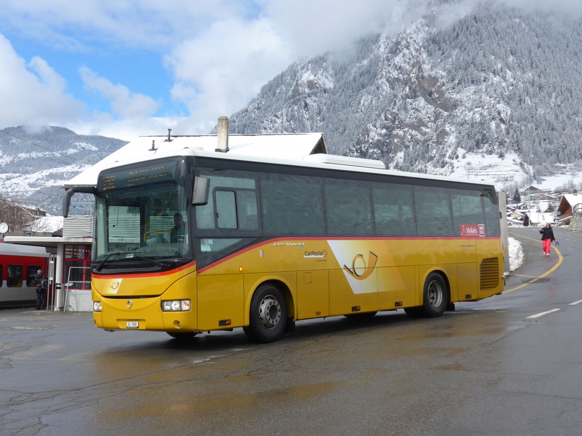 (158'843) - TMR Martigny - VS 7898 - Irisbus am 22. Februar 2015 beim Bahnhof Le Chble