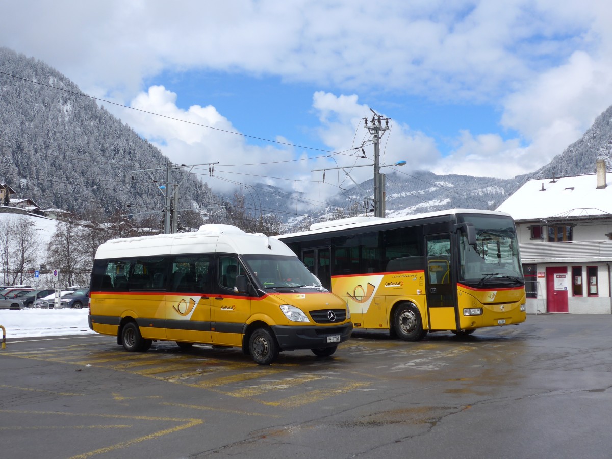 (158'846) - TMR Martigny - Nr. 131/VS 6740 - Mercedes am 22. Februar 2015 beim Bahnhof Le Chble