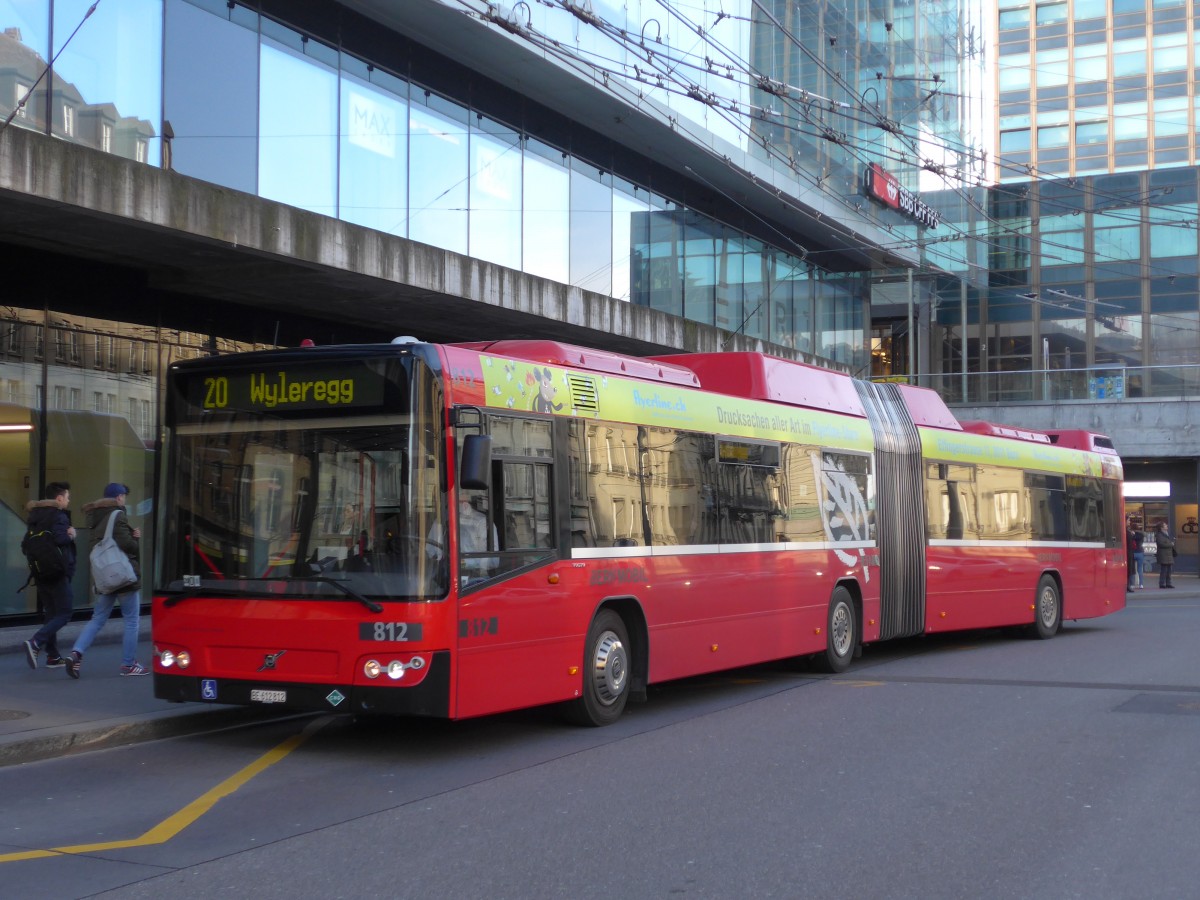 (159'065) - Bernmobil, Bern - Nr. 812/BE 612'812 - Volvo am 9. Mrz 2015 beim Bahnhof Bern