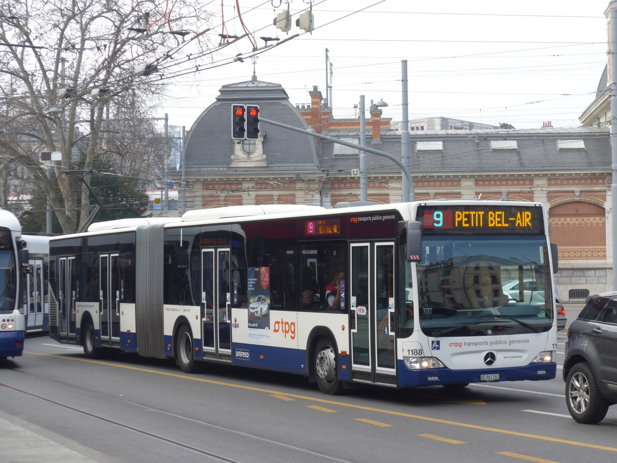 (159'142) - TPG Genve - Nr. 1188/GE 961'262 - Mercedes am 14. Mrz 2015 in Genve, Place des Vingt-Deux-Cantons