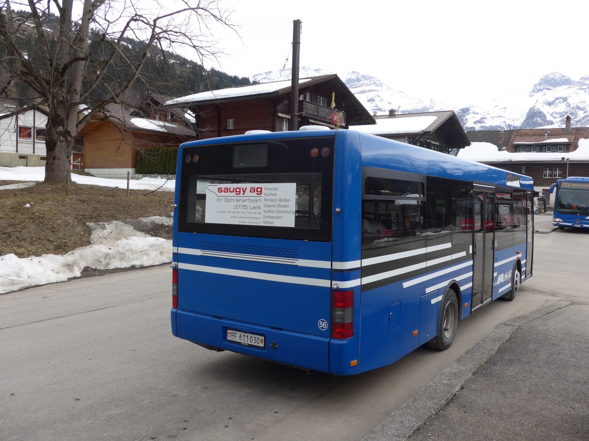 (159'197) - AFA Adelboden - Nr. 56/BE 611'030 - MAN/Gppel am 16. Mrz 2015 beim Bahnhof Lenk