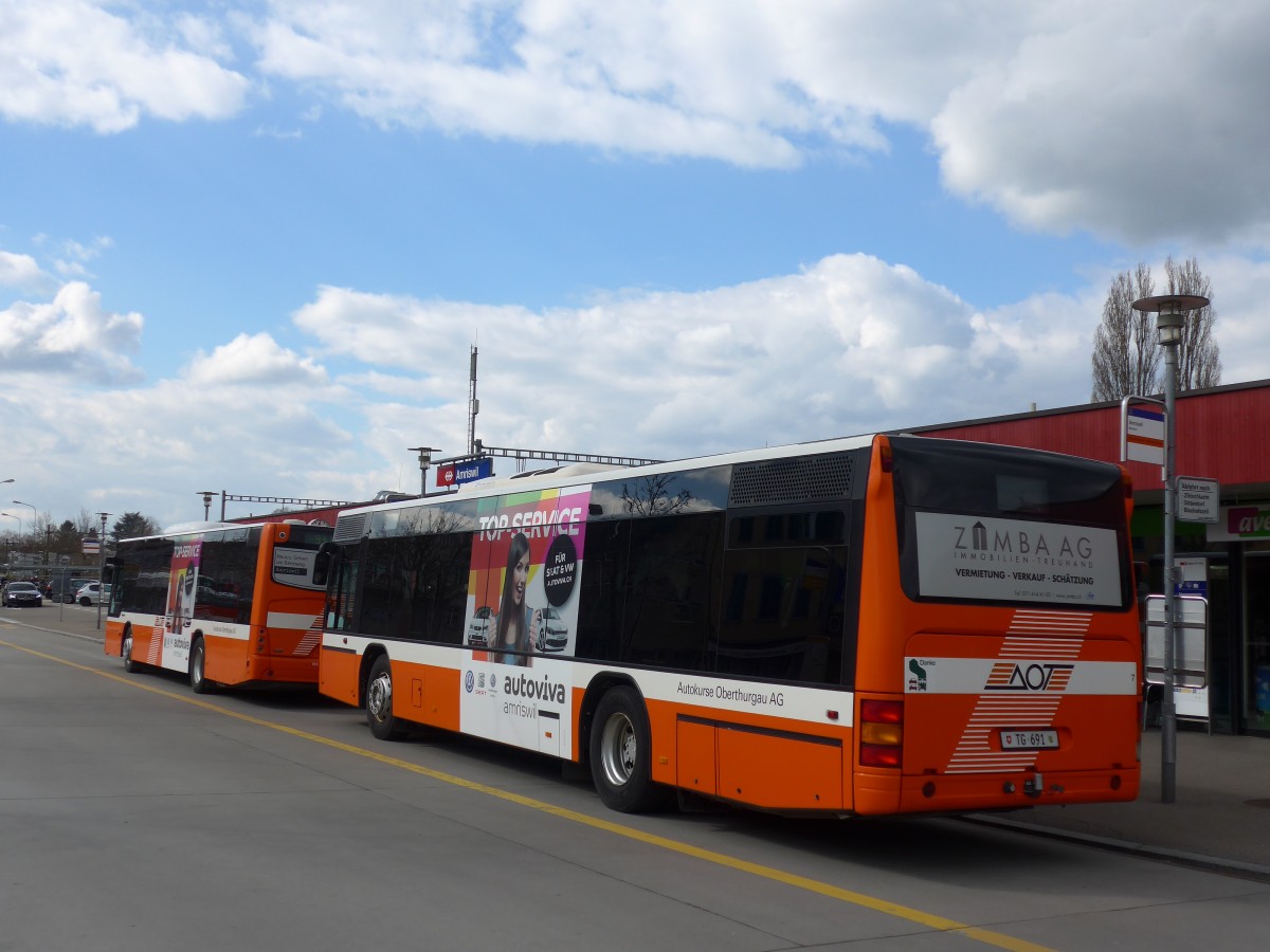 (159'482) - AOT Amriswil - Nr. 7/TG 691 - Neoplan (ex Vorfhrfahrzeug) am 27. Mrz 2015 beim Bahnhof Amriswil