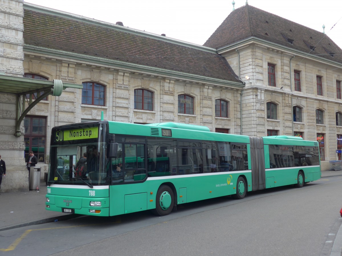 (159'735) - BVB Basel - Nr. 788/BS 3288 - MAN am 11. April 2015 beim Bahnhof Basel