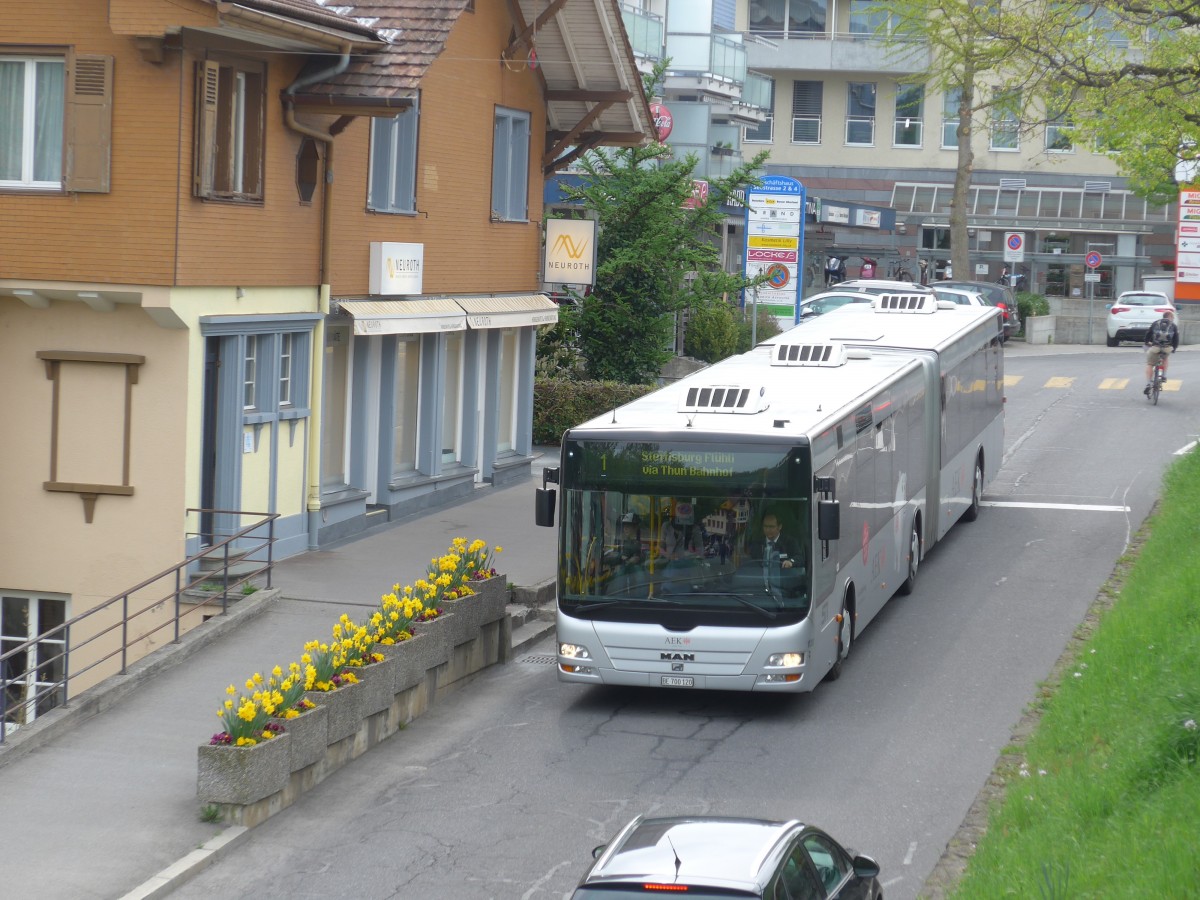 (159'973) - STI Thun - Nr. 120/BE 700'120 - MAN am 25. April 2015 in Spiez, Seestrasse