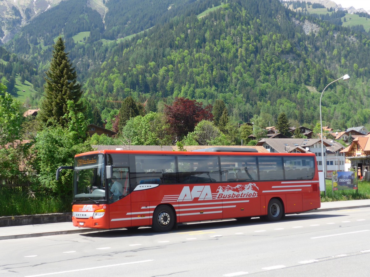 (160'505) - AFA Adelboden - Nr. 24/BE 26'701 - Setra am 14. Mai 2015 beim Bahnhof Frutigen