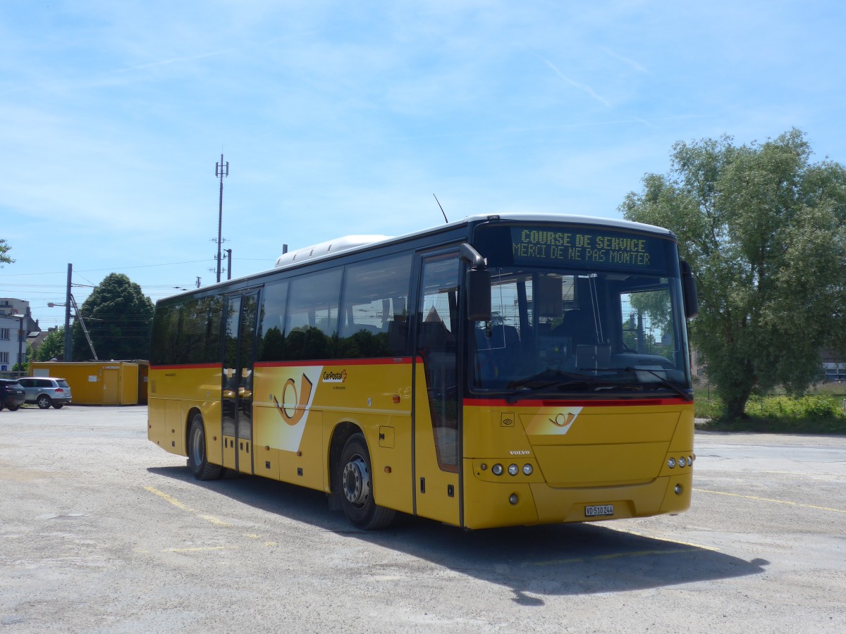 (161'329) - CarPostal Ouest - VD 510'244 - Volvo (ex P 25'165) am 28. Mai 2015 in Yverdon, Garage