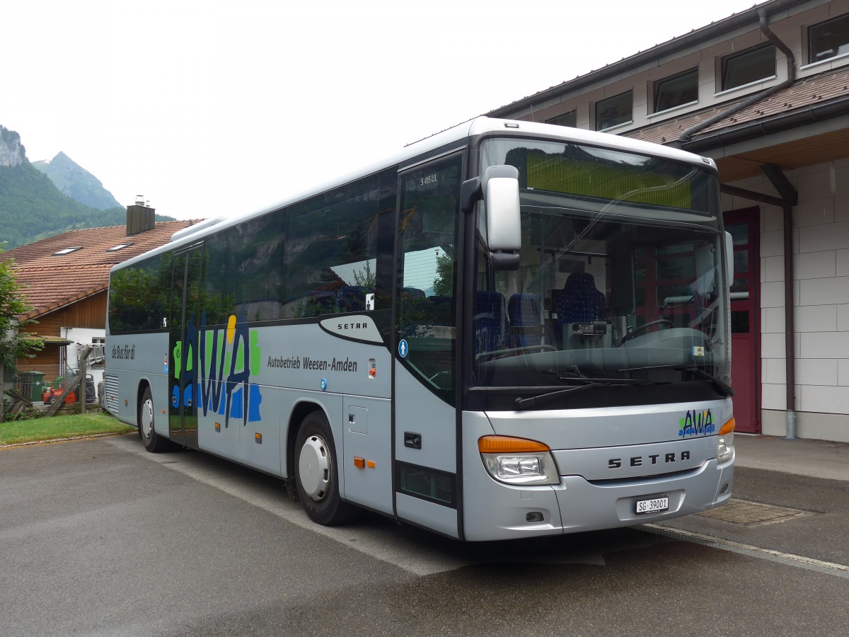 (162'125) - AWA Amden - Nr. 1/SG 39'001 - Setra am 14. Juni 2015 in Meiringen, AZ SBS